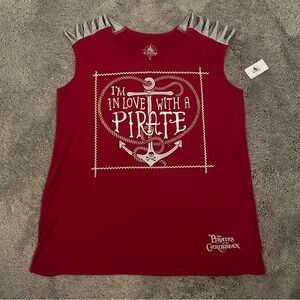 Disney Red Tank Top with Silver Disney Parks Logo